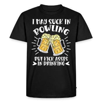 Joueur de bowling Je peux sucer dans Bowling Fan de bière - T-shirt Premium bio Homme - noir - Devant - Nico (187cm)