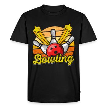 Bowling Skjorte Bowlingspiller Bowling Kugle - Herre Premium økologisk T-shirt - sort - Foran - Nico (187cm)