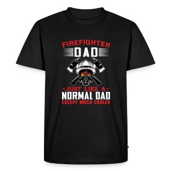 Firefighter Dad Just Like A Normal Dad Much Cooler - Men's Premium Organic T-Shirt - black - Front - Nico (187cm)