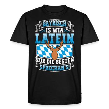 Bayerisch is Wia Latein München Shirt Bayern - T-shirt Premium bio Homme - noir - Devant - Nico (187cm)