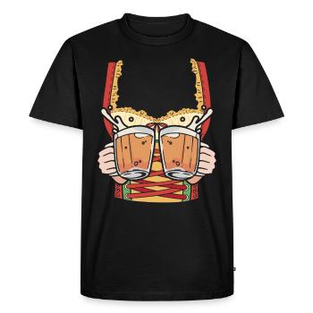 Trachten Shirt Frauen Bierfan - T-shirt Premium bio Homme - noir - Devant - Nico (187cm)
