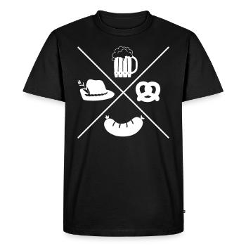 Bretzels alimentaires bavarois saucisse à la bière - T-shirt Premium bio Homme - noir - Devant - Nico (187cm)