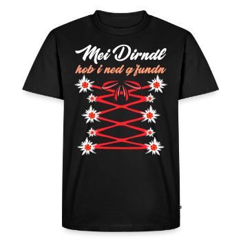 Mein Dirndl hob I ned Gfundn Bayerisches Shirt - Men's Premium Organic T-Shirt - black - Front - Nico (187cm)