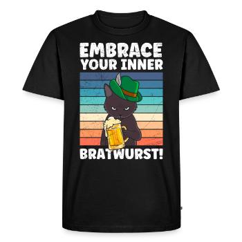 Allemagne Fan de bière Montrez votre saucisse intérieure - T-shirt Premium bio Homme - noir - Devant - Nico (187cm)