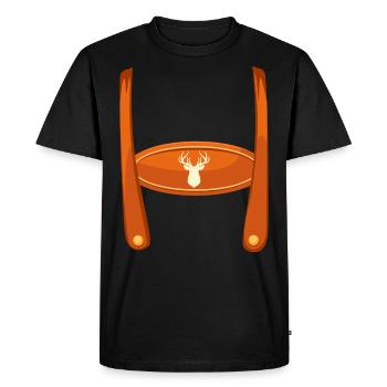 Lederhosn Bayerisches Trachten Shirt Herren - T-shirt Premium bio Homme - noir - Devant - Nico (187cm)