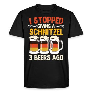 La bière allemande a cessé de donner un schnitzel 3 bières - T-shirt Premium bio Homme - noir - Devant - Nico (187cm)