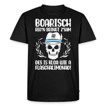 Boarisch Red'n brings z'Bavarian speaking - Men's Premium Organic T-Shirt - black - Front - Nico (187cm)