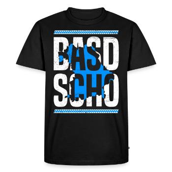 Basd Scho Boarisch Bavaria Flag Bavaria White Blue - Men's Premium Organic T-Shirt - black - Front - Nico (187cm)