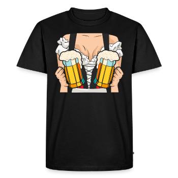 Trachten Shirt Frauen Bierfan - T-shirt Premium bio Homme - noir - Devant - Nico (187cm)