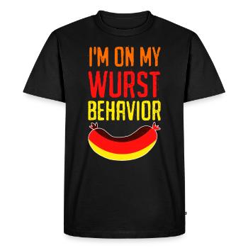 Saucisses allemandes Je suis sur mon comportement Wurst - T-shirt Premium bio Homme - noir - Devant - Nico (187cm)