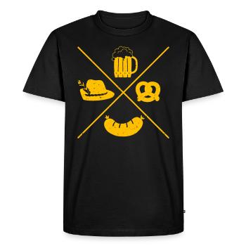 Bretzels alimentaires bavarois saucisse à la bière - T-shirt Premium bio Homme - noir - Devant - Nico (187cm)