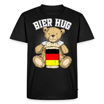 Beer Hug Germany Beer Lover Teddy Bear - Men's Premium Organic T-Shirt - black - Front - Nico (187cm)