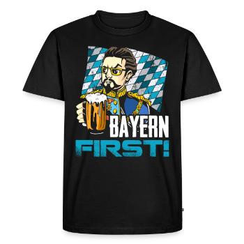 Bavière Premier roi Louis État libre de Bavière - T-shirt Premium bio Homme - noir - Devant - Nico (187cm)