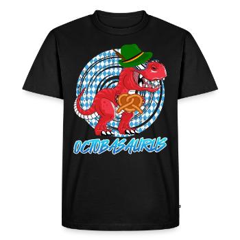 Oktobasaurus Rex Dinosaure Bretzel - T-shirt Premium bio Homme - noir - Devant - Nico (187cm)