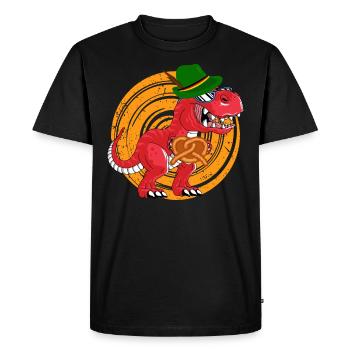 Oktobasaurus Rex Dinosaure Bretzel - T-shirt Premium bio Homme - noir - Devant - Nico (187cm)