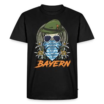 Bavarian flag white blue traditional - Men's Premium Organic T-Shirt - black - Front - Nico (187cm)