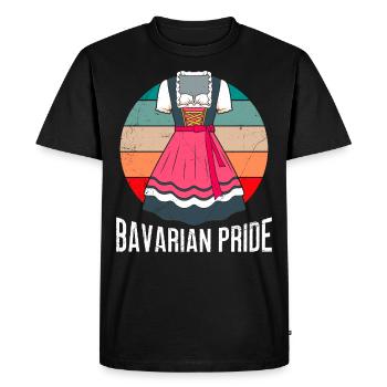 Bavarian Pride Bavarian Dirndl Shirt Women - Men's Premium Organic T-Shirt - black - Front - Nico (187cm)