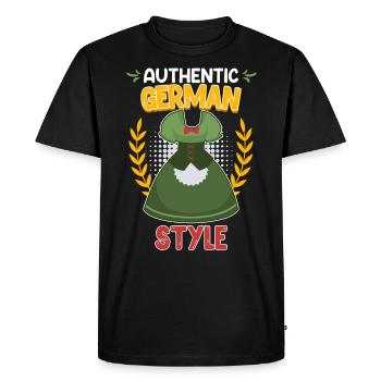 Dirndl Shirt Authentic German Style Trachten - Men's Premium Organic T-Shirt - black - Front - Nico (187cm)