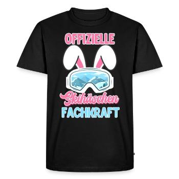 Spécialiste officiel du lapin de ski oreilles de lapin femme - T-shirt Premium bio Homme - noir - Devant - Nico (187cm)