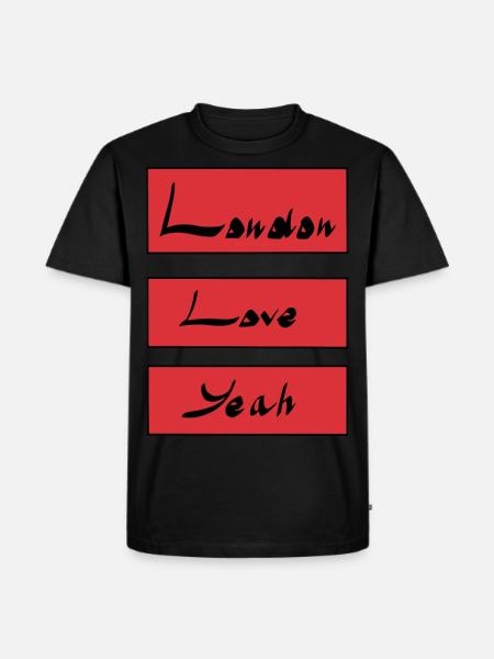 London Liebe yeah - Männer Premium Bio T-Shirt - Schwarz