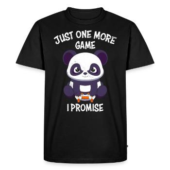 Gaming Panda Just One More Round I Promise - Men's Premium Organic T-Shirt - black - Front - Nico (187cm)