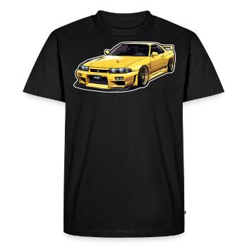 JDM R33 Car Motif Voitures de rêve japonaises des années 90 - T-shirt Premium bio Homme - noir - Devant - Nico (187cm)