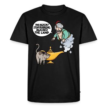 They stop rubbing against the lamp again - Men's Premium Organic T-Shirt - black - Front - Nico (187cm)