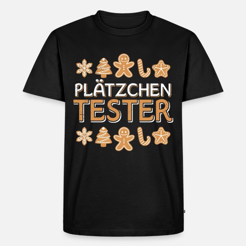 Offizieller Plätzchen Tester Weihnachtsgebäck - Männer Premium Bio T-Shirt - Schwarz