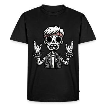 T-shirt Rock On Skeleton Rebel - Zombie Rocker - T-shirt Premium bio Homme - noir - Devant - Nico (187cm)