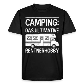 Camping: Das Ultimative Rentner Hobby Rente - Männer Premium Bio T-Shirt - Schwarz - Vorne - Nico (187cm)