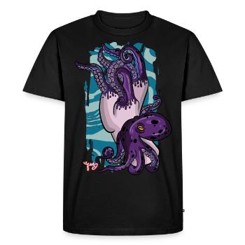 PIEUVRE - T-shirt Premium bio Homme - noir - Devant - Nico (187cm)