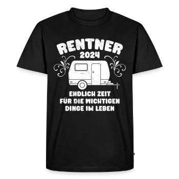 Rentner 2024 Endlich Zeit fürs Camping Wohnmobil - Männer Premium Bio T-Shirt - Schwarz - Vorne - Nico (187cm)