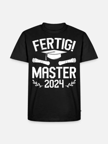 Masterabschluss Fertig! Master 2024 Masterarbeit - Männer Premium Bio T-Shirt - Schwarz