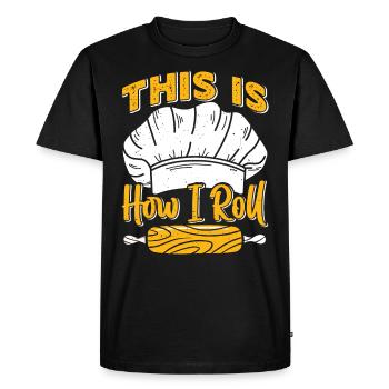 Voici comment je roule la cuisson du pain - T-shirt Premium bio Homme - noir - Devant - Nico (187cm)