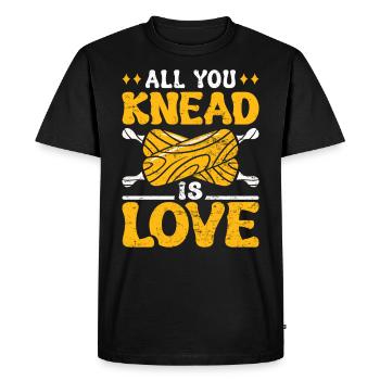 Bread Dough All you Knead is Love Backlieber Bread - Men's Premium Organic T-Shirt - black - Front - Nico (187cm)