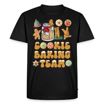 Cookie Baking Team Christmas - Men's Premium Organic T-Shirt - black - Front - Nico (187cm)