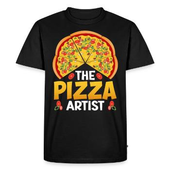 Pizza Fan The Pizza Artist Baking Lover - Men's Premium Organic T-Shirt - black - Front - Nico (187cm)
