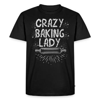 Pastry Chef Crazy Baking Lady Baking Lover - Men's Premium Organic T-Shirt - black - Front - Nico (187cm)
