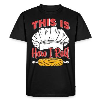 Voici comment je roule la cuisson du pain - T-shirt Premium bio Homme - noir - Devant - Nico (187cm)
