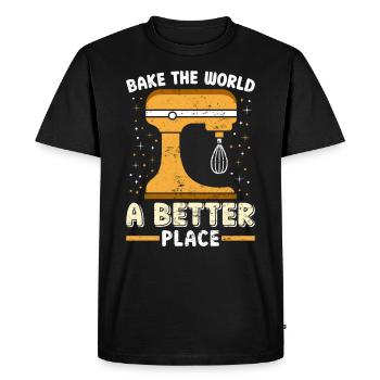 Baker Bake the World a Better Place Backfans - T-shirt Premium bio Homme - noir - Devant - Nico (187cm)