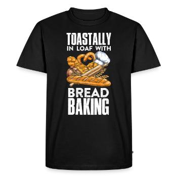 Boulanger de pain grillé dans un pain avec cuisson du pain - T-shirt Premium bio Homme - noir - Devant - Nico (187cm)