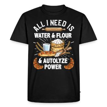 Tout ce dont j’ai besoin, c’est d’eau et de farine - T-shirt Premium bio Homme - noir - Devant - Nico (187cm)