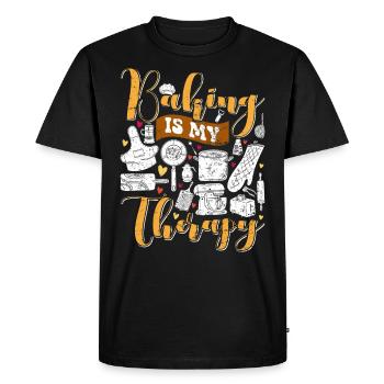 Baking is my therapy baking lover bakery - Men's Premium Organic T-Shirt - black - Front - Nico (187cm)