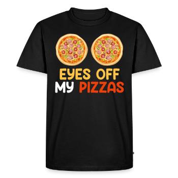 Pizza Maker Eyes off my Pizzas Baking Lovers - Men's Premium Organic T-Shirt - black - Front - Nico (187cm)