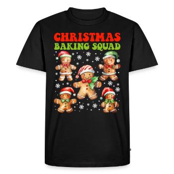 Backfans Christmas Baking Squad Gingerbread - Men's Premium Organic T-Shirt - black - Front - Nico (187cm)