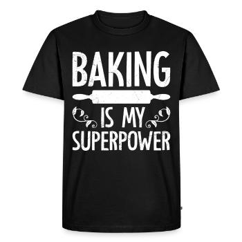 La pâtisserie est mon super pouvoir en matière de pâte à confiseries - T-shirt Premium bio Homme - noir - Devant - Nico (187cm)