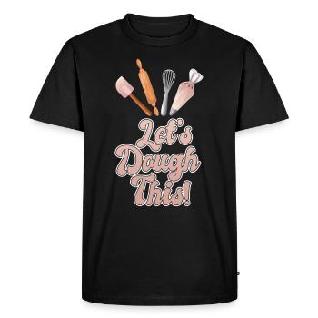 Baker Let's Dough This Croissant Bakery - Men's Premium Organic T-Shirt - black - Front - Nico (187cm)