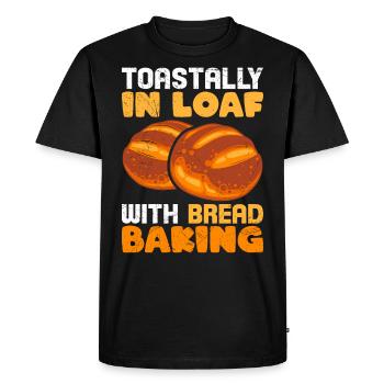 Brotliebe Toastally in Loaf with Bread Baking - Men's Premium Organic T-Shirt - black - Front - Nico (187cm)