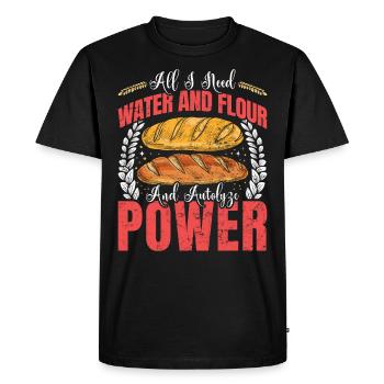 Bread Baker Water and Flour Power Baking Breads - Men's Premium Organic T-Shirt - black - Front - Nico (187cm)