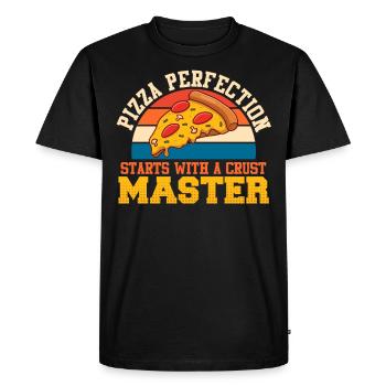 La perfection de la pizza commence par un maître de la croûte - T-shirt Premium bio Homme - noir - Devant - Nico (187cm)